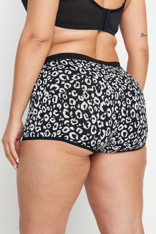 Evans YOURS Curve 5 PACK Black Animal Print Shorts