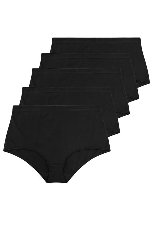 Evans YOURS Curve 5 PACK Black Stretch Full Briefs