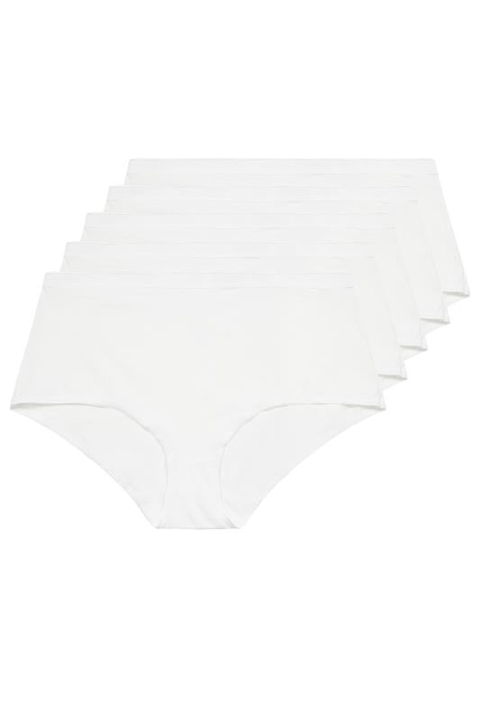 Evans YOURS Curve 5 PACK White Stretch Full Briefs