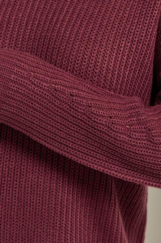 Evans YOURS Curve Berry Red Drop Shoulder Jumper