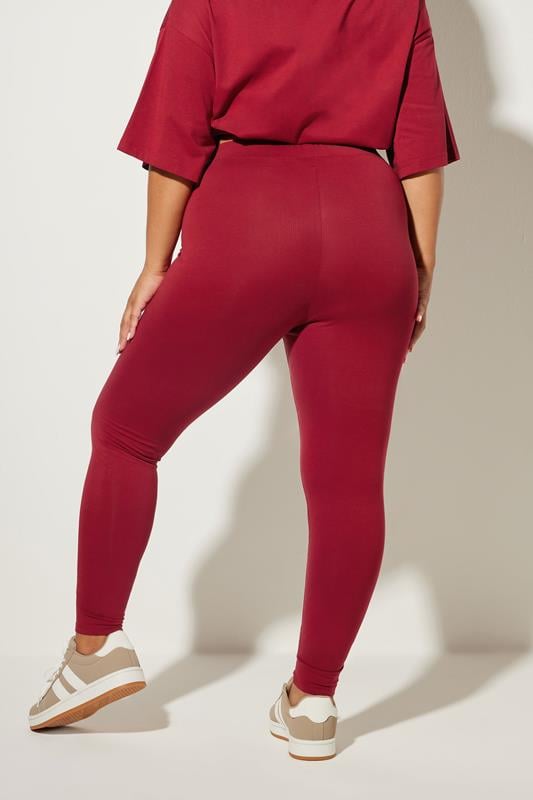 Evans YOURS Curve Berry Red Leggings