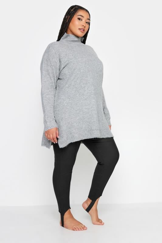 Evans YOURS Curve Black Bengaline Stirrup Leggings