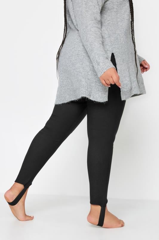 Evans YOURS Curve Black Bengaline Stirrup Leggings