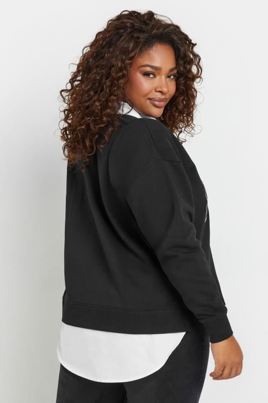 Evans YOURS Curve Black 'BKLYN' 2-In-1 Sweatshirt