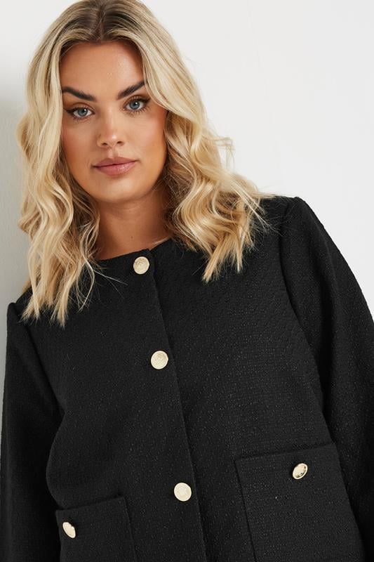 Evans YOURS Curve Black Boucle Jacket