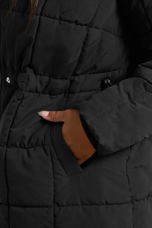 Evans YOURS Curve Black Boxy Quilted Coat