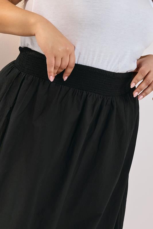 Evans YOURS Curve Black Bubble Hem Midaxi Skirt