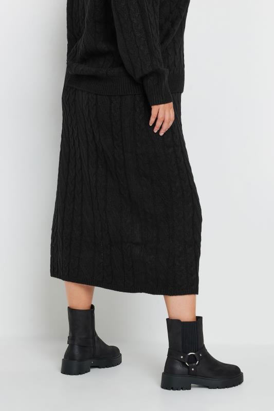 Evans YOURS Curve Black Cable Knit Midi Skirt