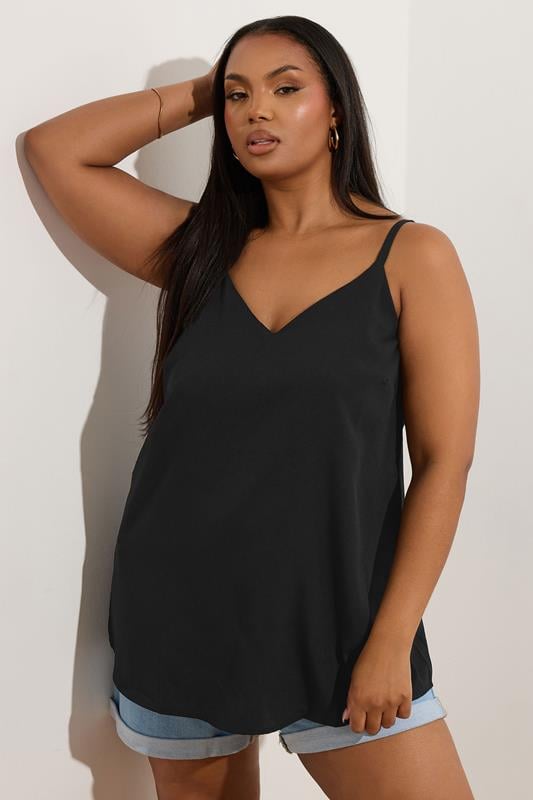 evans YOURS Curve Black Cami Vest Top