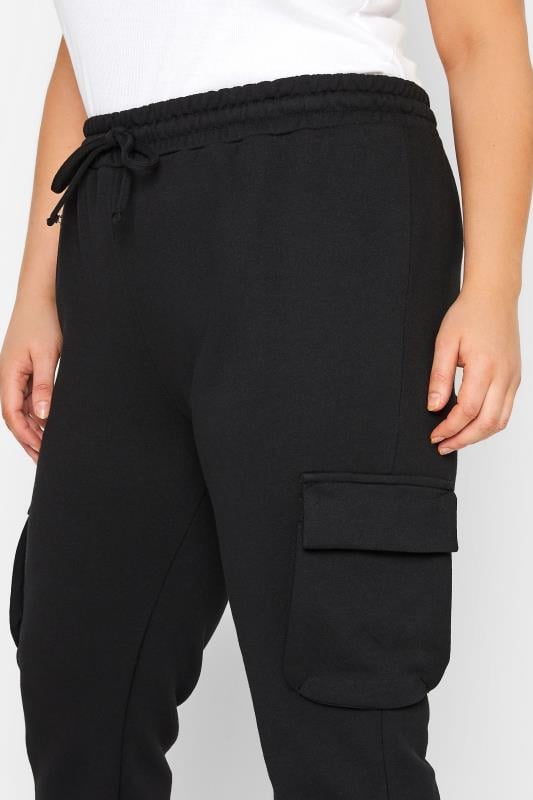 Evans YOURS Curve Black Cargo Joggers