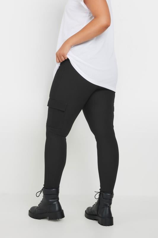 Evans YOURS Curve Black Cargo Leggings