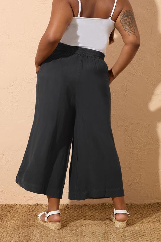 Evans YOURS Curve Black Chambray Culottes