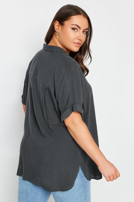 Evans YOURS Curve Black Chambray Shirt