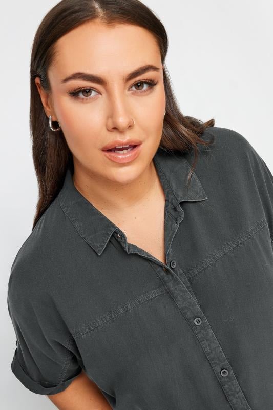 Evans YOURS Curve Black Chambray Shirt