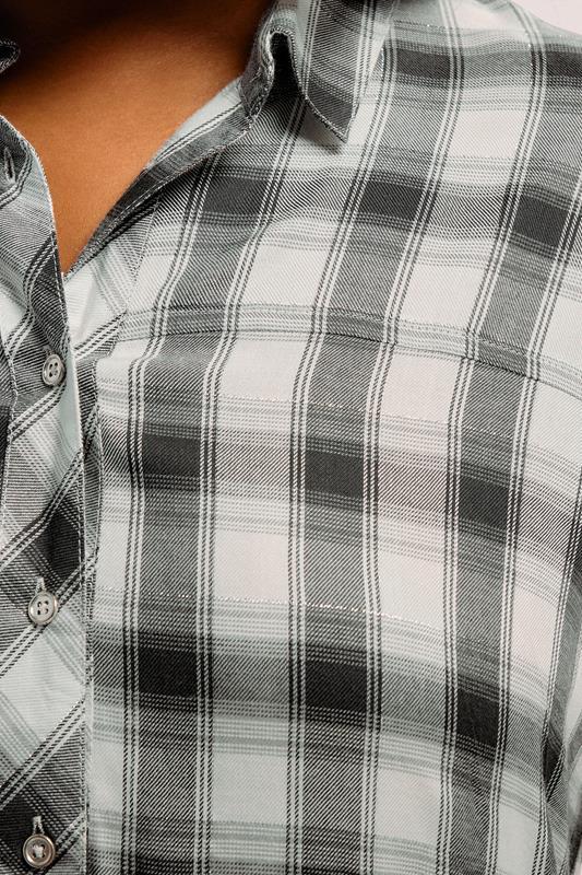 Evans YOURS Curve Black Check Short Sleeve Shirt