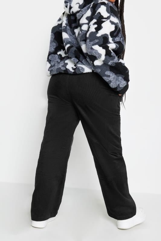 Evans YOURS Curve Black Cord Cargo Trousers