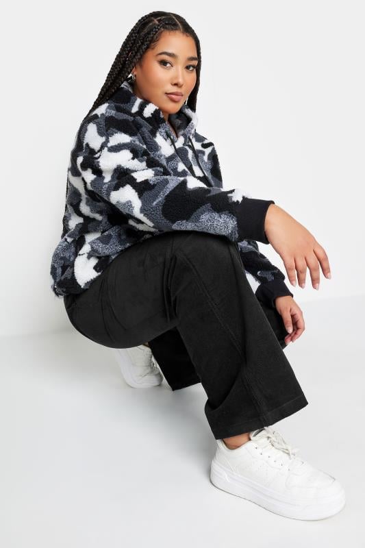 Evans YOURS Curve Black Cord Cargo Trousers