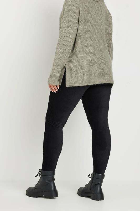 Evans YOURS Curve Black Cord Stretch Leggings
