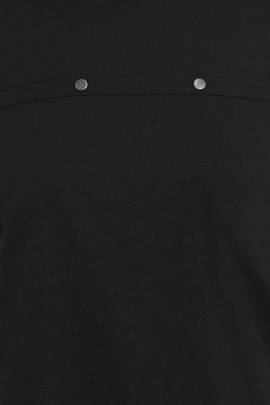 Evans YOURS Curve Black Cotton Stud Detail T-Shirt