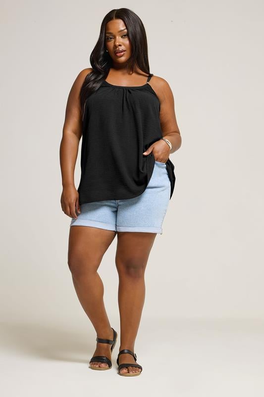 Evans YOURS Curve Black Crepe Cami Vest Top