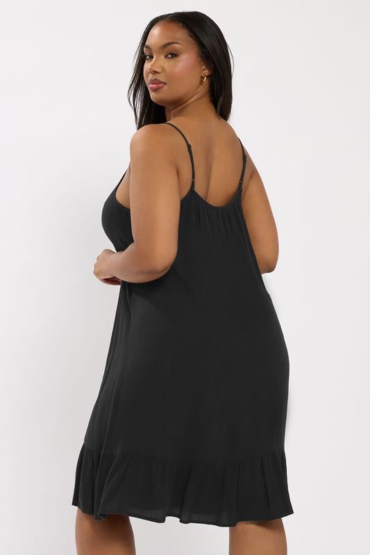 Evans YOURS Curve Black Crinkle Mini Dress