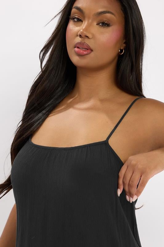 Evans YOURS Curve Black Crinkle Mini Dress