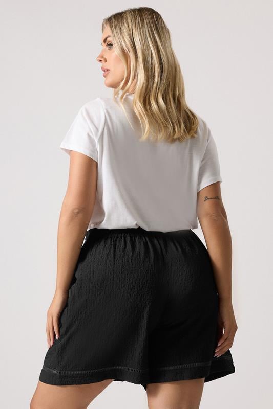 Evans YOURS Curve Black Crochet Trim Shorts