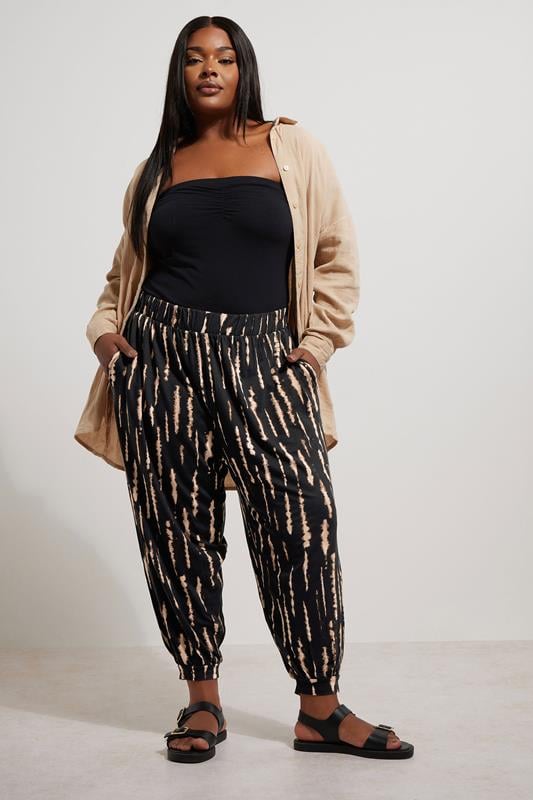 Evans YOURS Curve Black Crop Harem Trousers