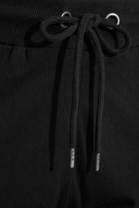 Evans YOURS Curve Black Cropped Stretch Joggers