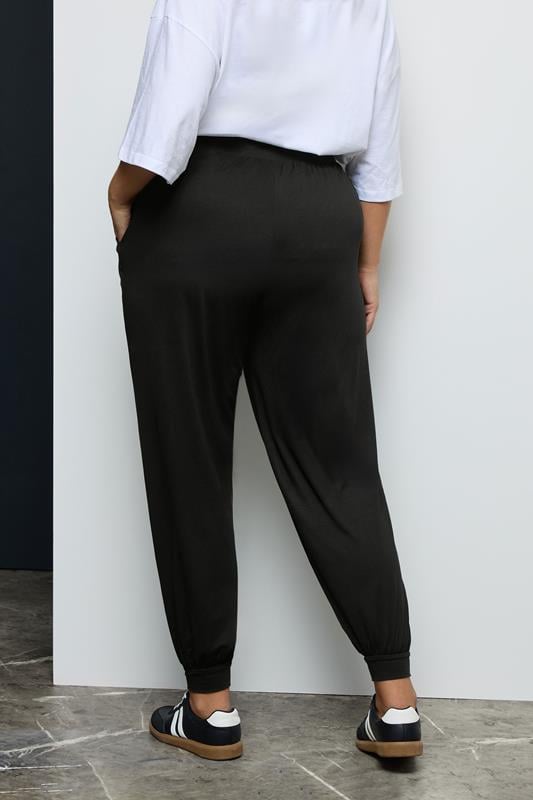 Evans YOURS Curve Black Cuffed Harem Joggers