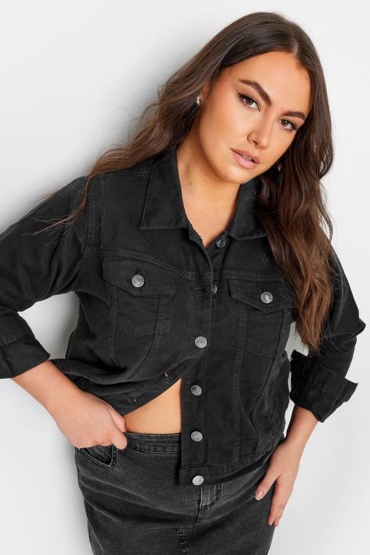 evans YOURS Curve Black Denim Jacket