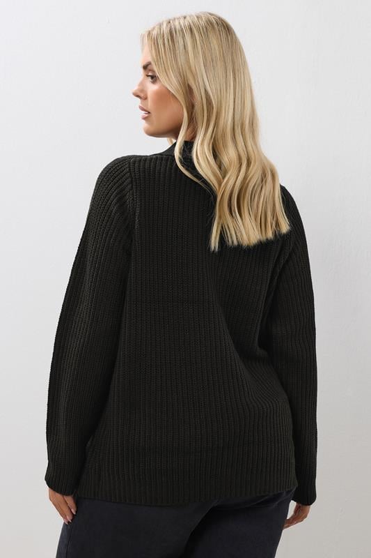 Evans YOURS Curve Black Double Breasted Cardigan