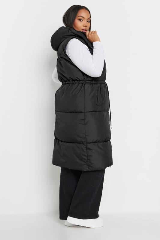 Evans YOURS Curve Black Drawcord Panelled Gilet