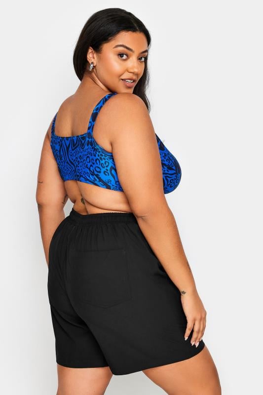 Evans YOURS Curve Black Drawstring Swim Shorts