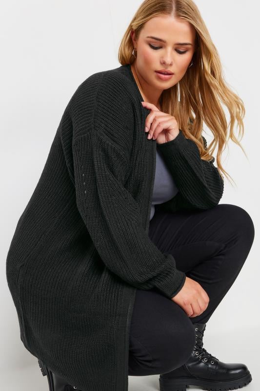 Evans YOURS Curve Black Essential Knitted Cardigan