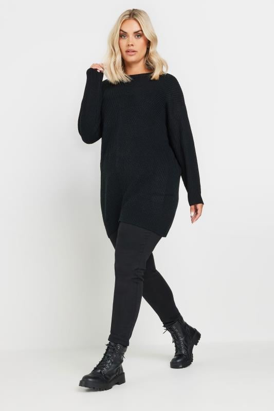 Evans YOURS Curve Black Essential Knitted Jumper