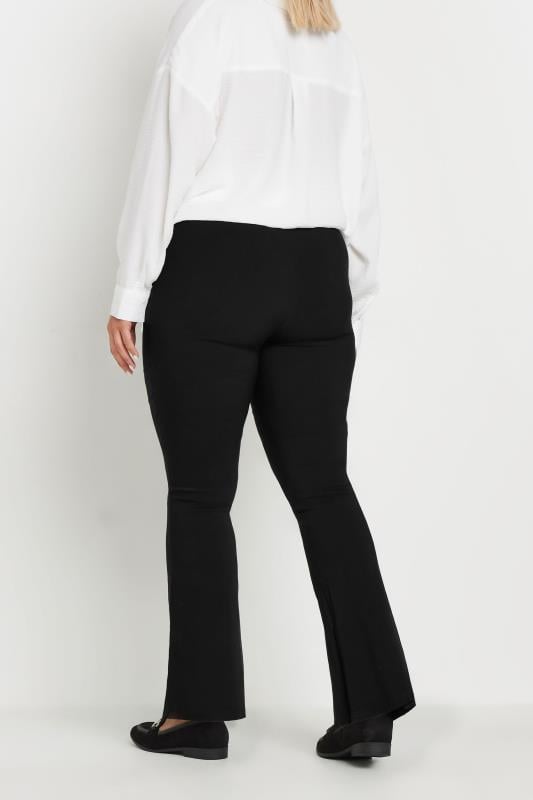 Evans YOURS Curve Black Flare Bengaline Trousers