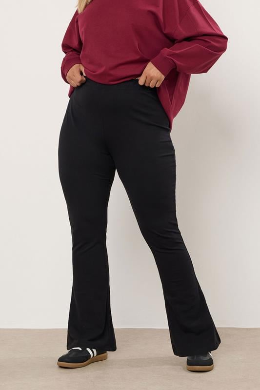 Evans YOURS Curve Black Flared Leggings