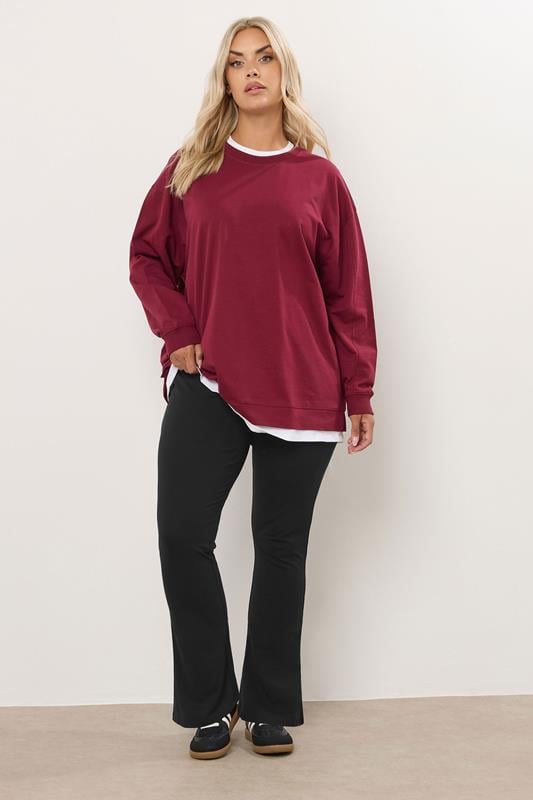 evans YOURS Curve Black Flared Leggings