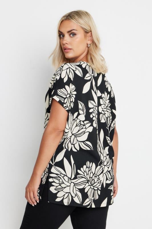Evans YOURS Curve Black Floral Print Top