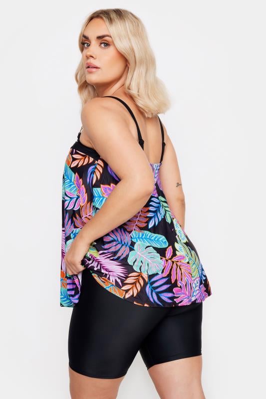 Evans YOURS Curve Black High Waist Swim Shorts