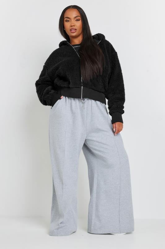 Evans YOURS Curve Black Hooded Fleece Jacket