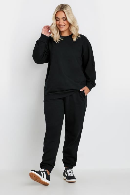 evans YOURS Curve Black Jogger Set