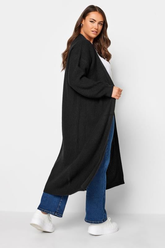 Evans YOURS Curve Black Knitted Maxi Cardigan
