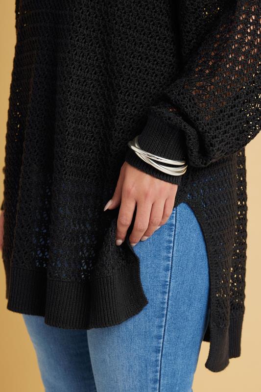 Evans YOURS Curve Black Knitted Side Split Jumper