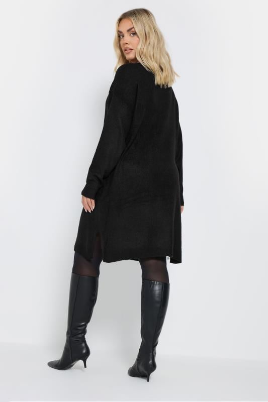 Evans YOURS Curve Black Knitted Tunic Jumper Dress