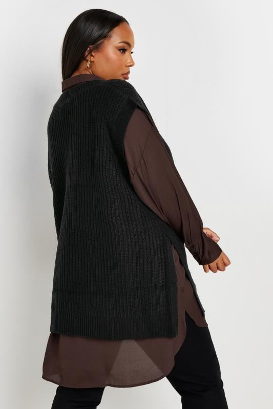 Evans YOURS Curve Black Knitted Vest