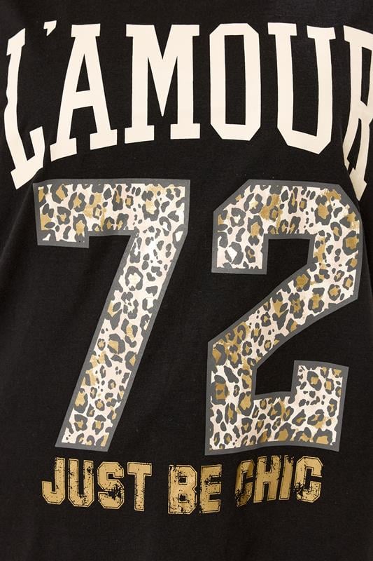 Evans YOURS Curve Black 'L'Amour' Slogan T-Shirt