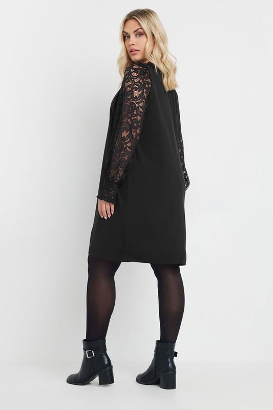 Evans YOURS Curve Black Lace Sleeve Mini Dress