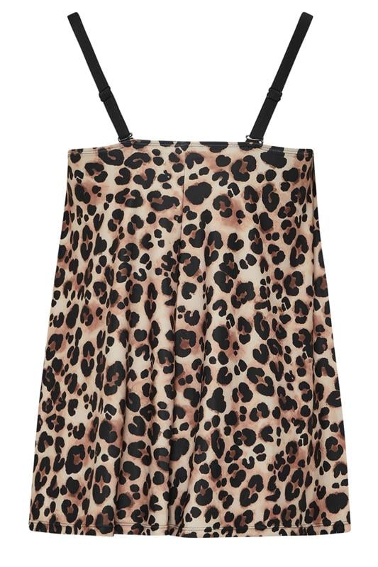 Evans YOURS Curve Black Leopard Print Tankini Top